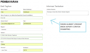 isian form untuk pengiriman barang anik jaya