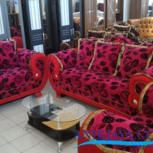 Kursi Sofa King 321 Motif Bunga Merah Murah