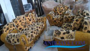 Kursi Sofa King 321 Motif Daun Bunga Coklat murah