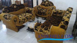 Kursi Sofa King 321 Motif Daun Coklat malang