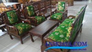 Kursi Sofa Ukir Kayu Hongkong Gold Hijau