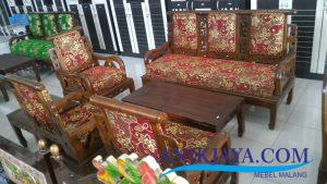 Kursi Sofa Ukir Kayu Hongkong Gold Merah malang