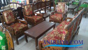 Kursi Sofa Ukir Kayu Hongkong Gold Merah murah