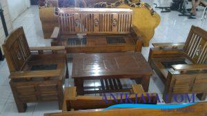 Kursi Ukir Deluxe Jati Minimalis Marmer Motif Simple Row  malang
