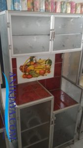 Rak Piring Kaca Alumunium Keramik Medium
