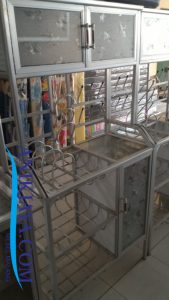Rak Piring Kaca Alumunium Small malang